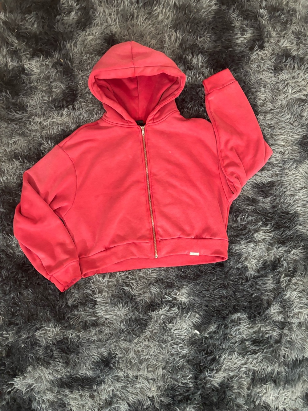 Fashion Nova Girls' Coral Zip-Up Cropped Hoodie
